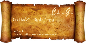 Csikó György névjegykártya