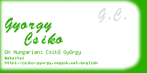 gyorgy csiko business card