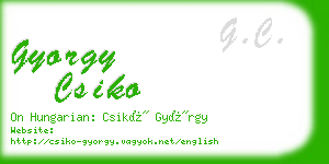 gyorgy csiko business card
